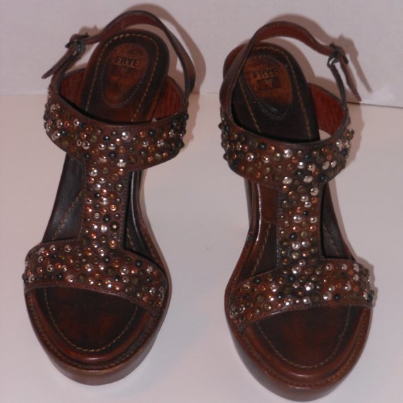 FRYE JOY STUDDED PLATFORM SHOES SIZE 8.5 MEDIUM - Picture 8 of 10